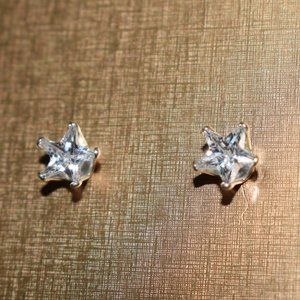 6mm Star CZ 925 Sterling Silver Stud Earring